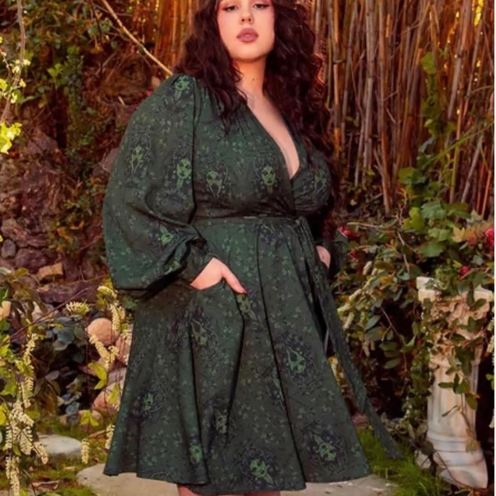 Faux Wrap Dress in Medusa Print